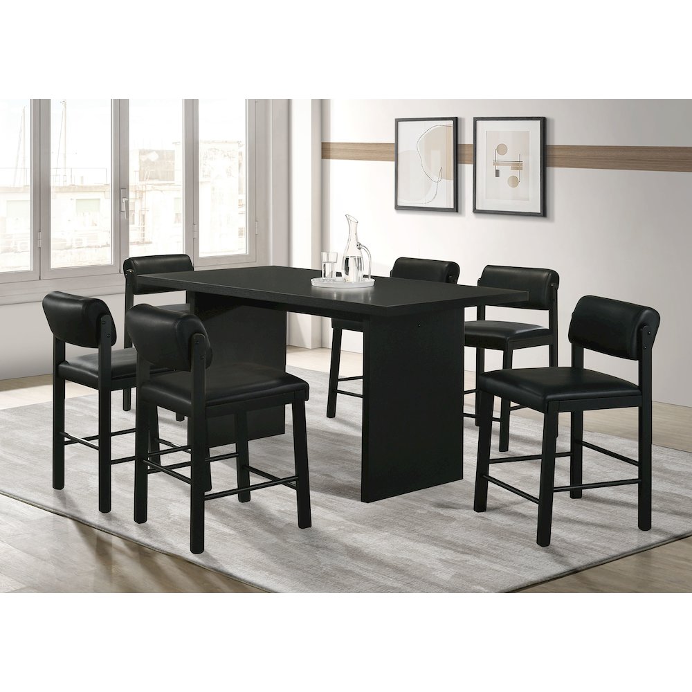 Decker 70-inch Rectangular Wood Counter Height Dining Table Black. Picture 11