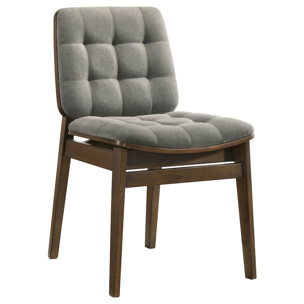 Redbridge Velvet Upholstered Side Chair Grey and Walnut (Set of 2). Picture 3