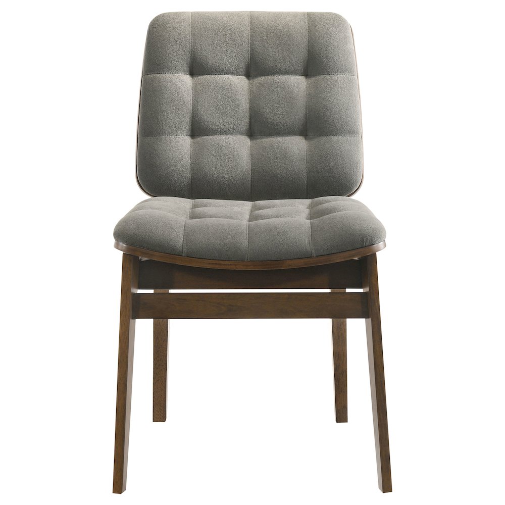 Redbridge Velvet Upholstered Side Chair Grey and Walnut (Set of 2). Picture 4
