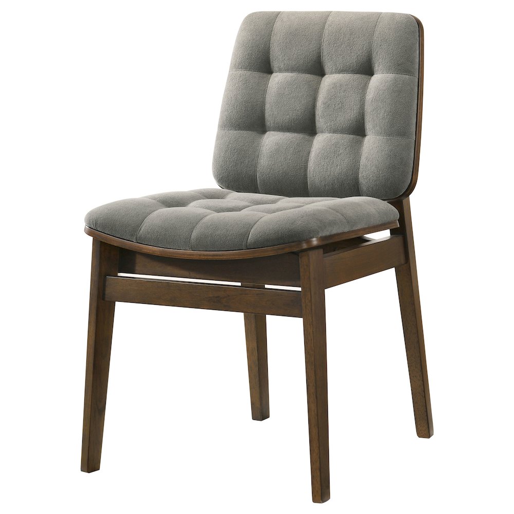 Redbridge Velvet Upholstered Side Chair Grey and Walnut (Set of 2). Picture 5