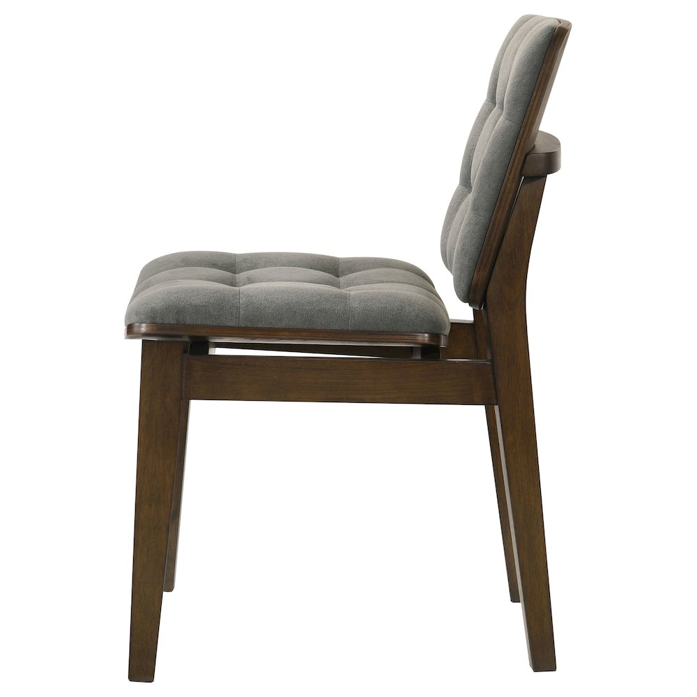 Redbridge Velvet Upholstered Side Chair Grey and Walnut (Set of 2). Picture 6