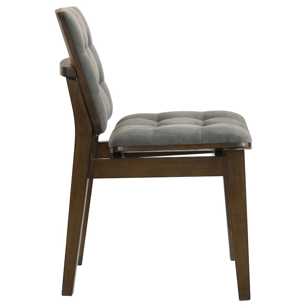 Redbridge Velvet Upholstered Side Chair Grey and Walnut (Set of 2). Picture 9