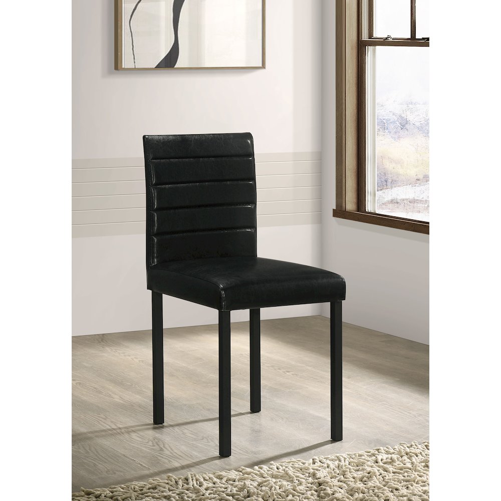 Garza Upholstered Dining Side Chair Black (Set of 4). Picture 2
