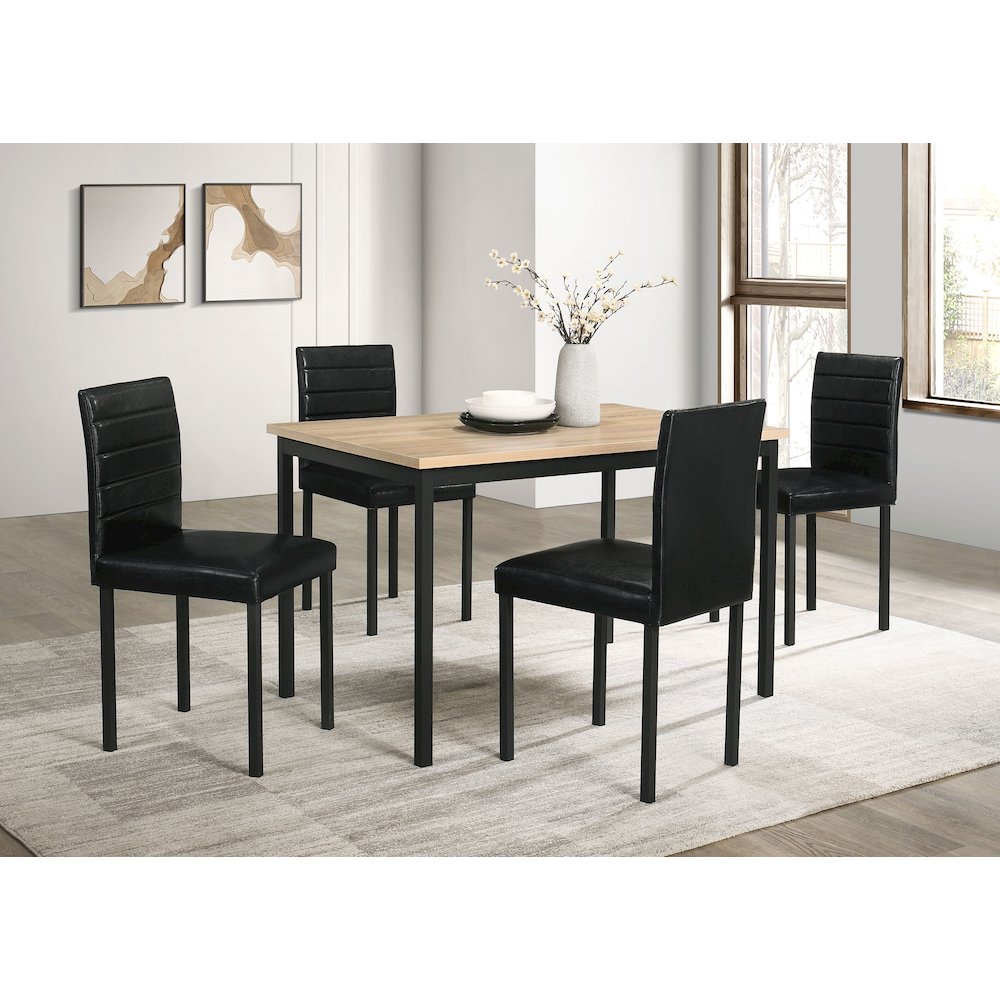 Garza Upholstered Dining Side Chair Black (Set of 4). Picture 12