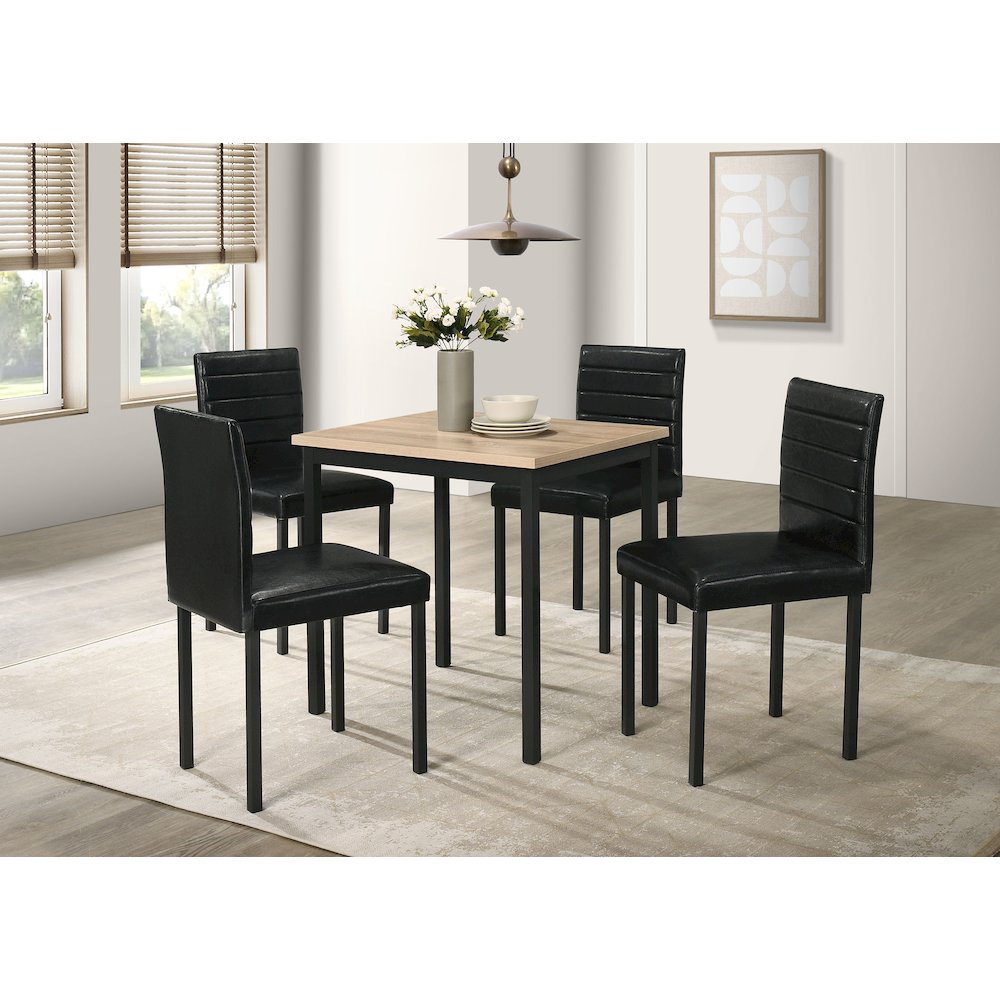 Garza Upholstered Dining Side Chair Black (Set of 4). Picture 13
