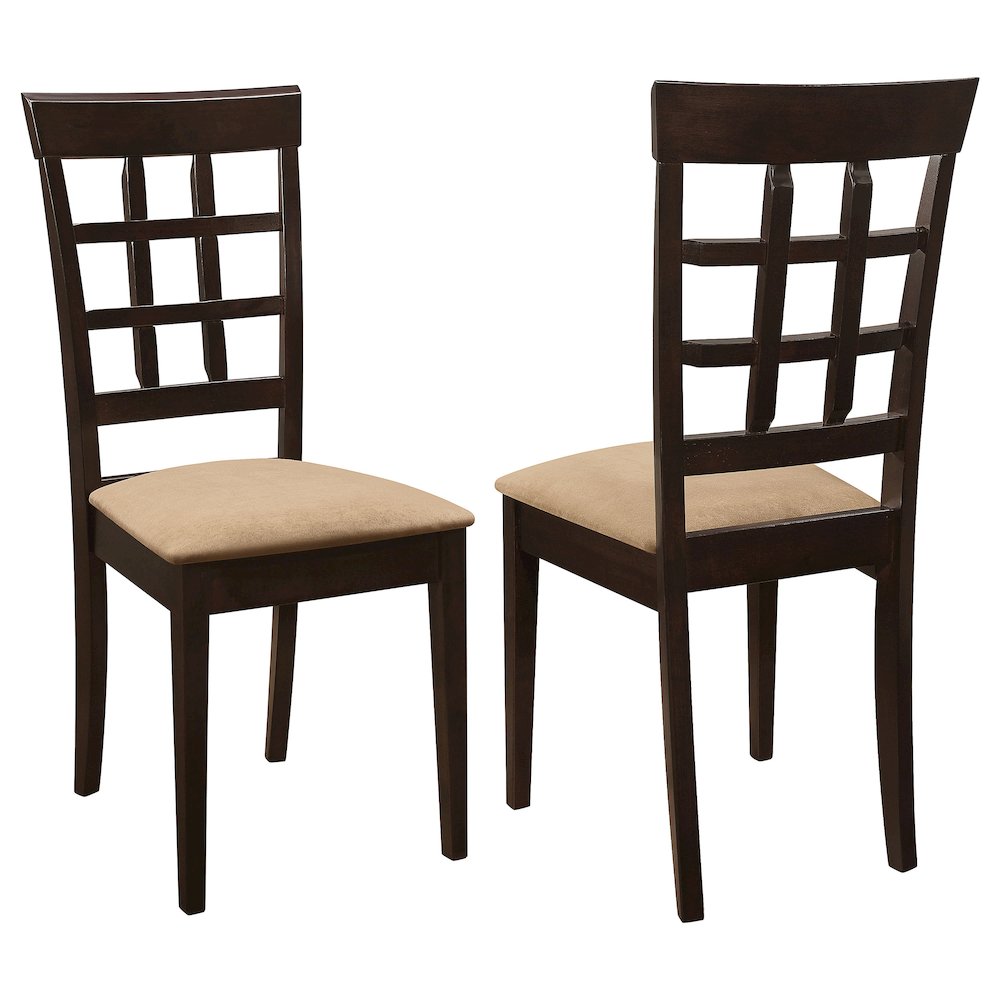 Gabriel Lattice Back Dining Side Chair Cappuccino (Set of 2). Picture 2