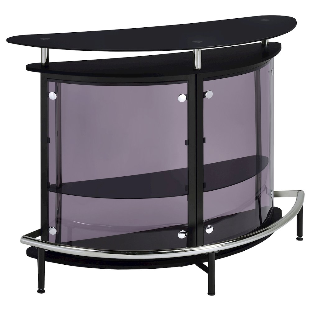 Amarillo Freestanding Glass Top Home Bar Wine Cabinet Black. Picture 2
