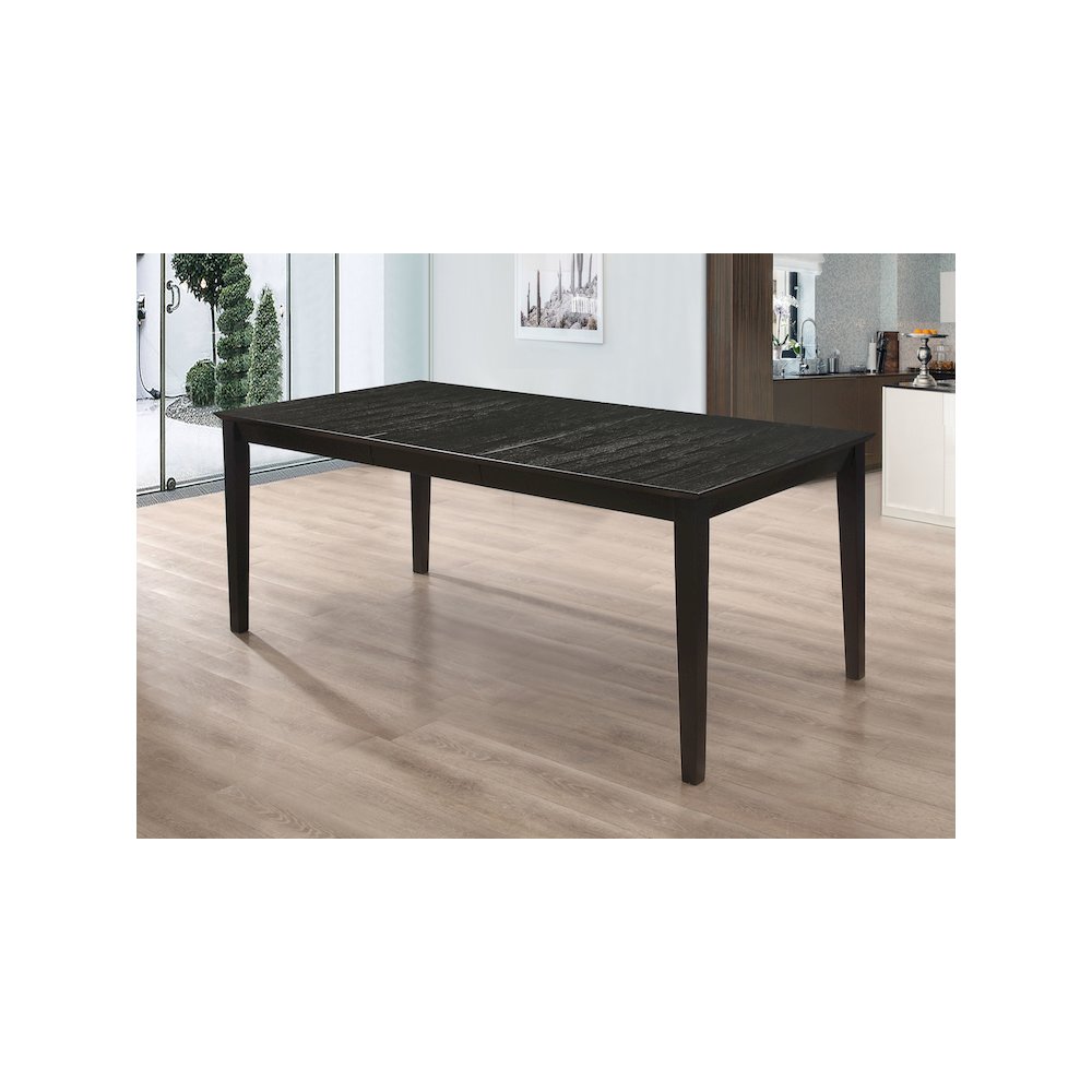 Louise Rectangular 78-inch Extension Leaf Dining Table Black. Picture 4