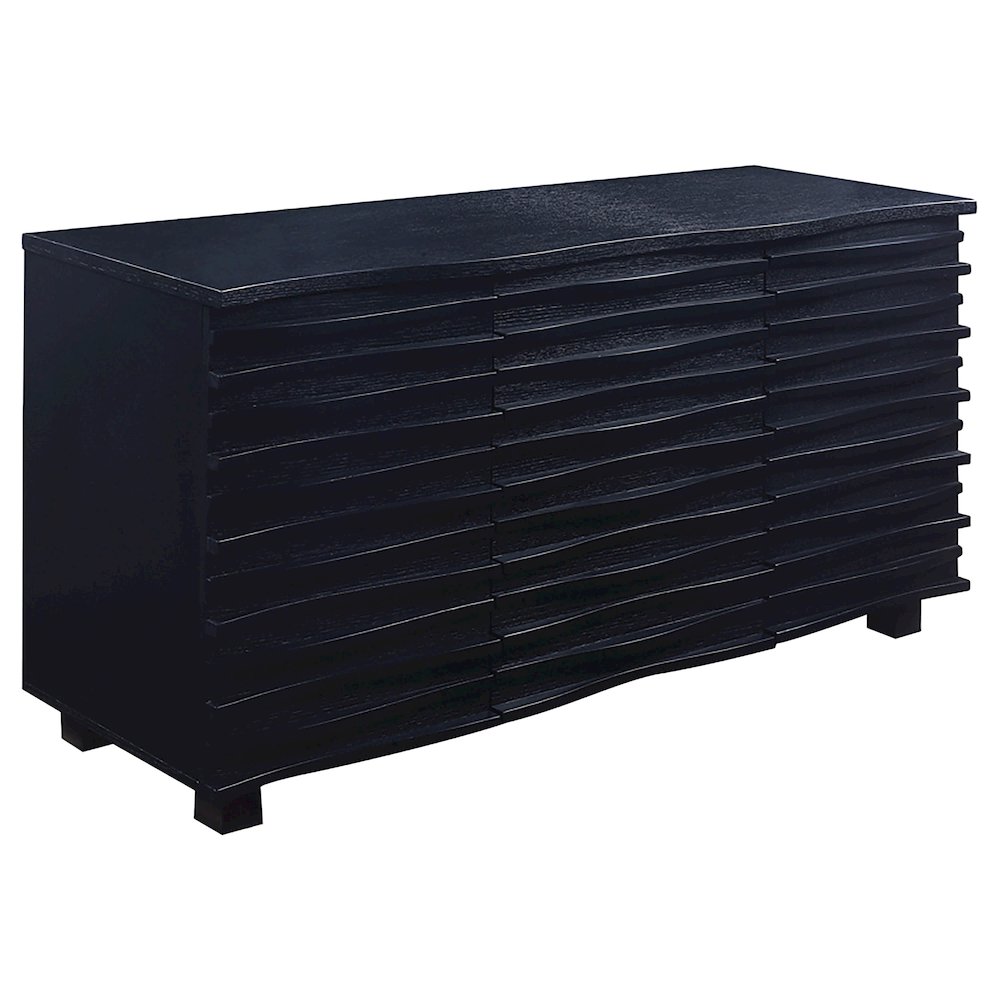 Stanton 3-drawer Sideboard Buffet Storage Cabinet Black. Picture 2