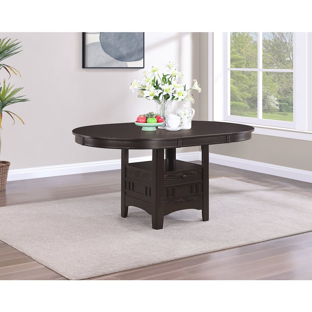 Lavon Oval 60-inch Extension Leaf Dining Table Espresso. Picture 6