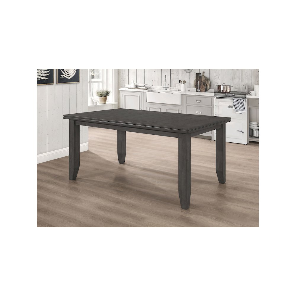 Dalila Rectangular 66-inch Wood Dining Table Dark Grey. Picture 6