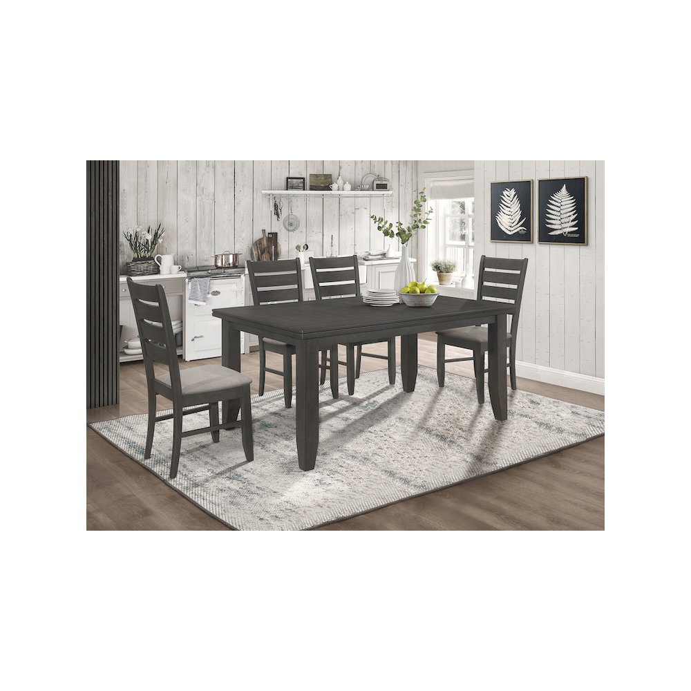 Dalila 5-piece Rectangular Dining Table Set Dark Grey. Picture 9