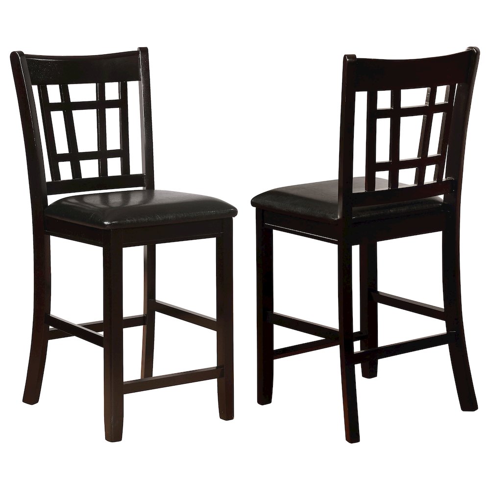 Lavon Wood Counter Chair Black and Espresso (Set of 2). Picture 2
