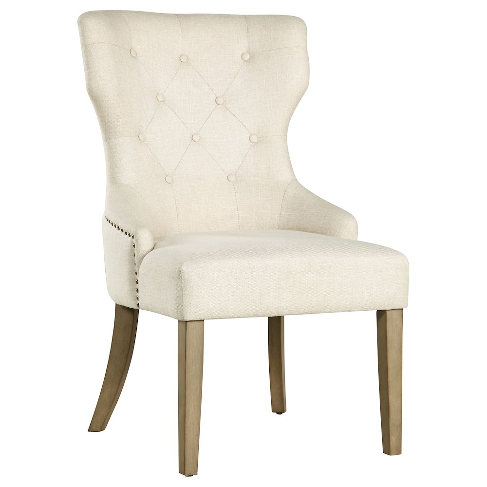 Baney Tufted Upholstered Dining Chair Beige and Rustic Grey. Picture 2