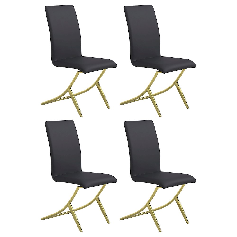 Carmelia Upholstered Dining Side Chair Black (Set of 4). Picture 2