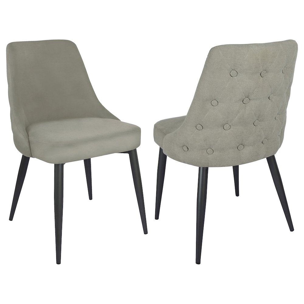 Cosmo Upholstered Dining Side Chair Light Grey (Set of 2). Picture 2
