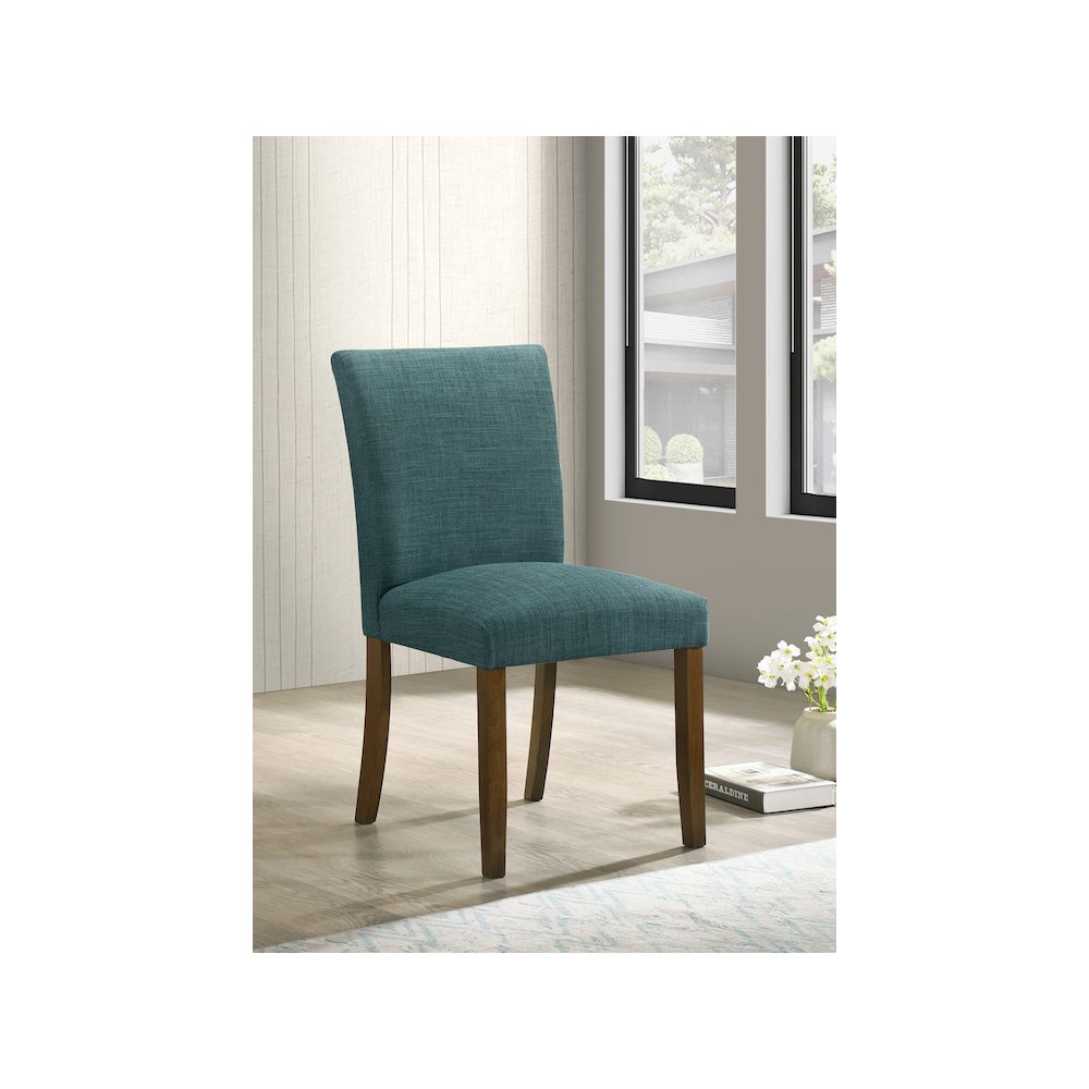 Cantley Upholstered Dining Side Chair Teal Blue (Set of 2). Picture 11