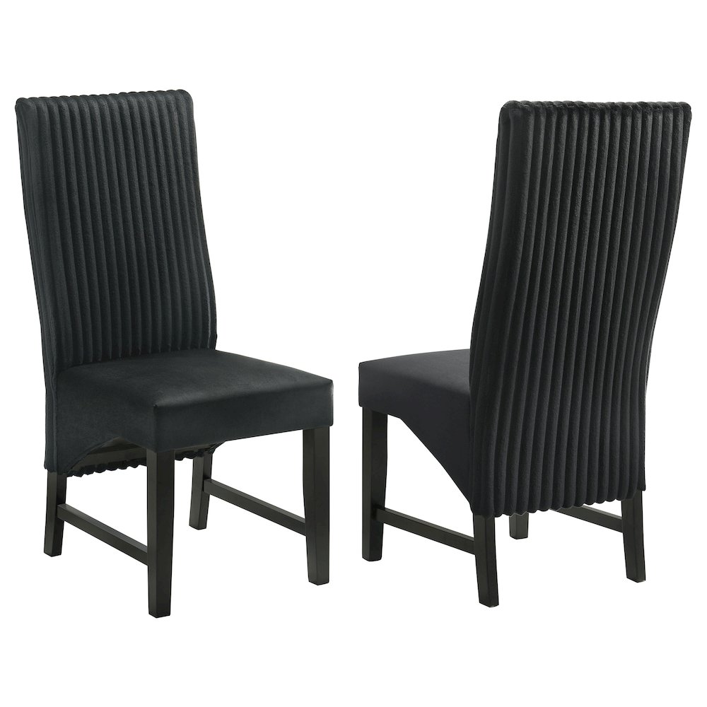 Barrand Upholstered Dining Side Chair Black (Set of 2). Picture 2