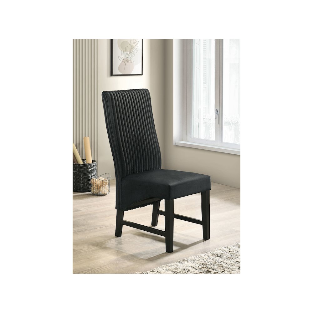 Barrand Upholstered Dining Side Chair Black (Set of 2). Picture 11