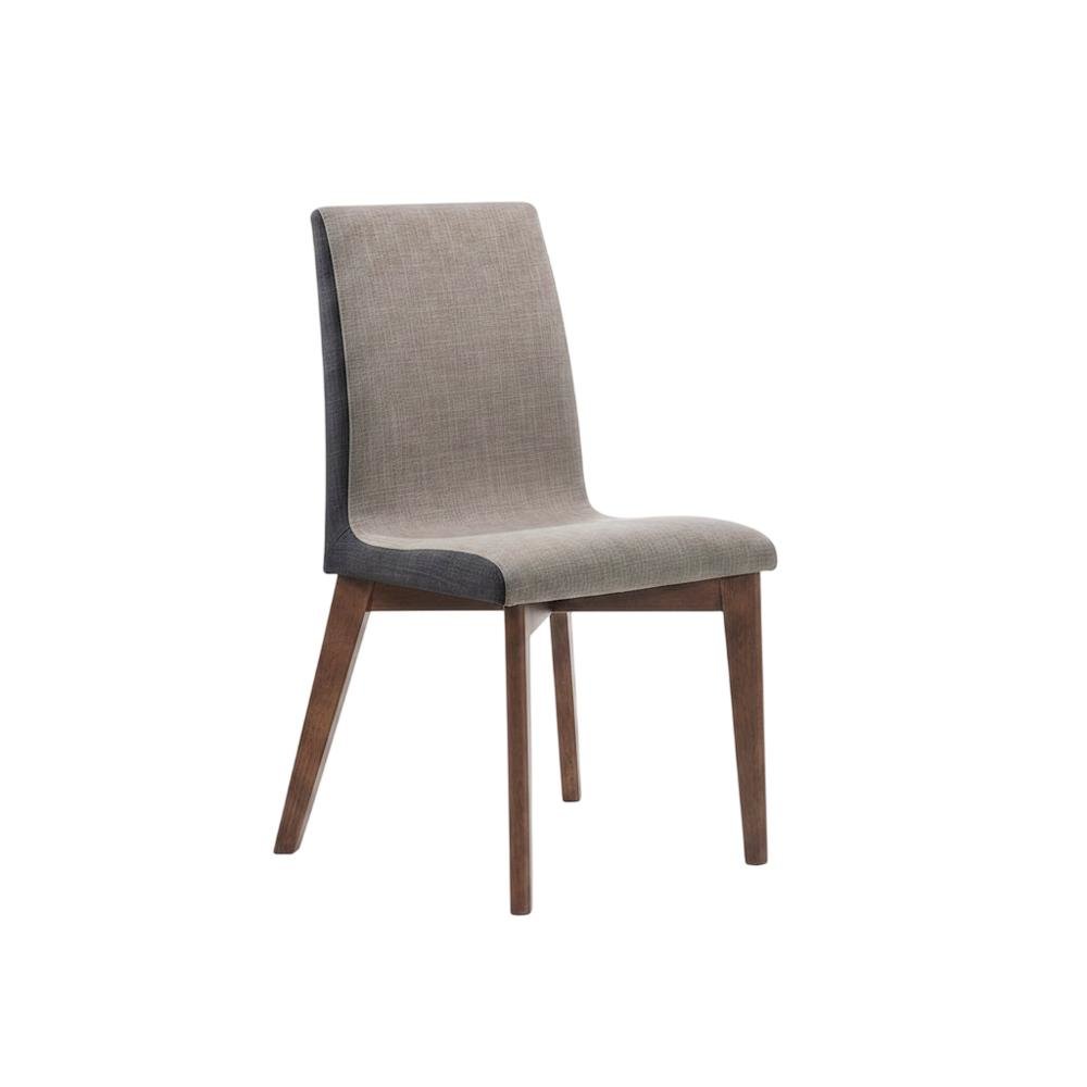 Mid-Century Modern Upholstered Dining Chair with Wood Legs, Set of 2. Picture 3