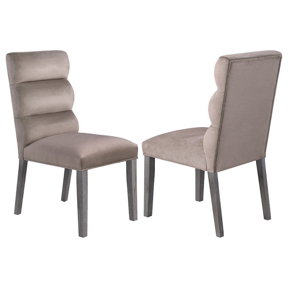 Carla Velvet Upholstered Dining Side Chair Ash (Set of 2). Picture 2
