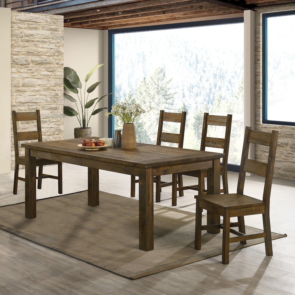 Coleman 5-piece Rectangular Dining Set Rustic Golden Brown. Picture 5