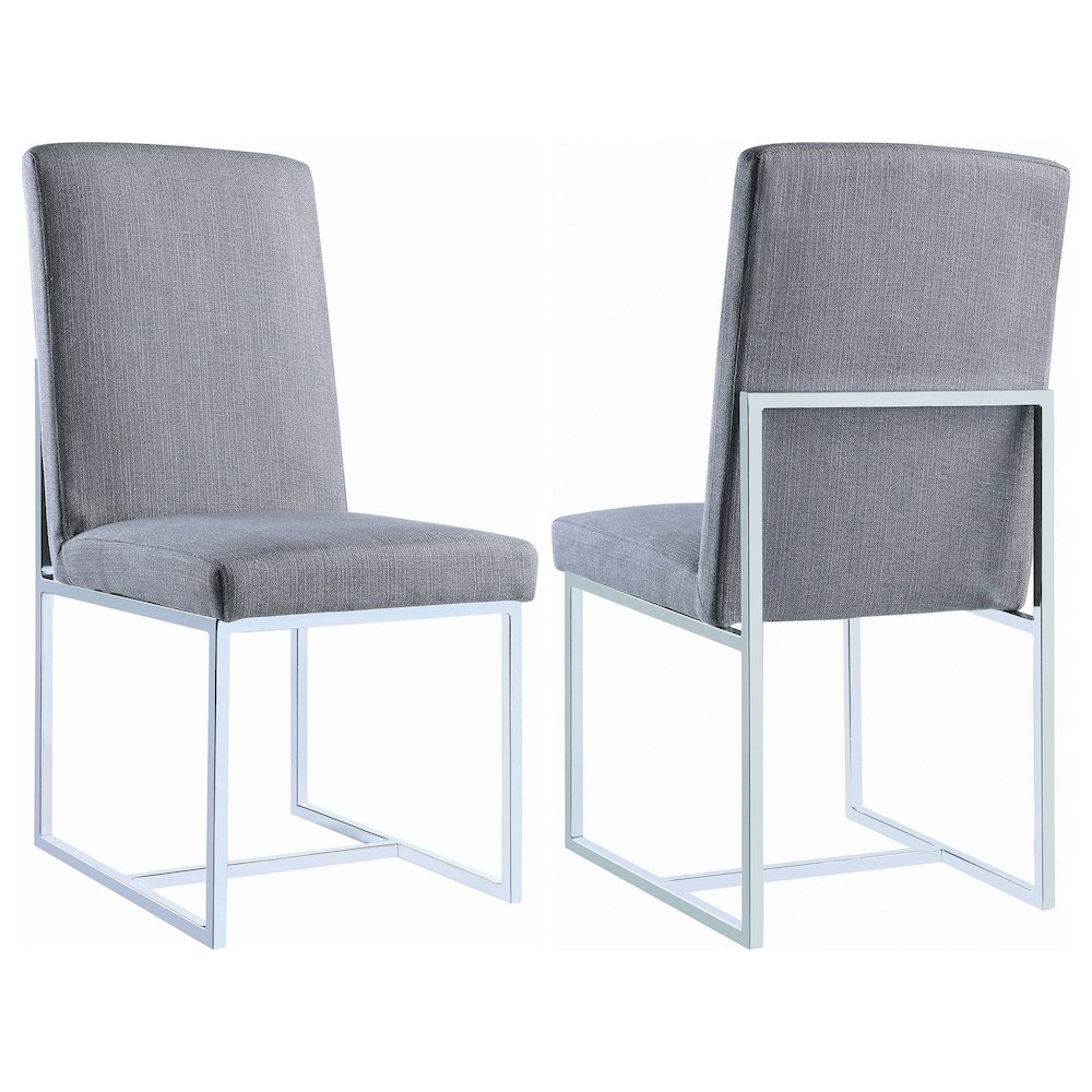 Mackinnon Upholstered Dining Side Chair Grey (Set of 2). Picture 2