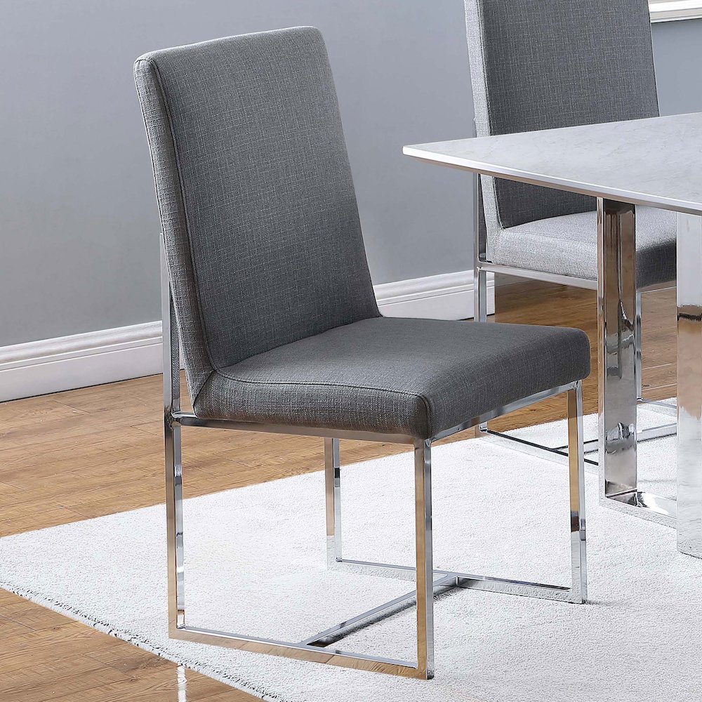 Mackinnon Upholstered Dining Side Chair Grey (Set of 2). Picture 11