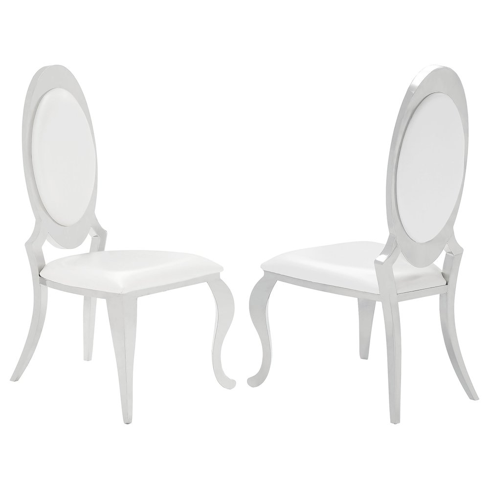 Anchorage Upholstered Dining Chair Cream White (Set of 2). Picture 2