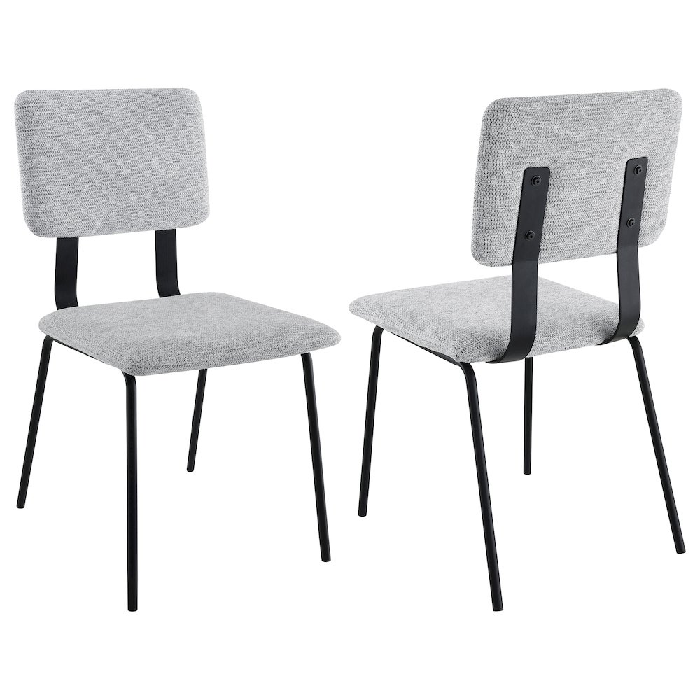 Calla Fabric Upholstered Dining Side Chair Grey (Set of 2). Picture 2