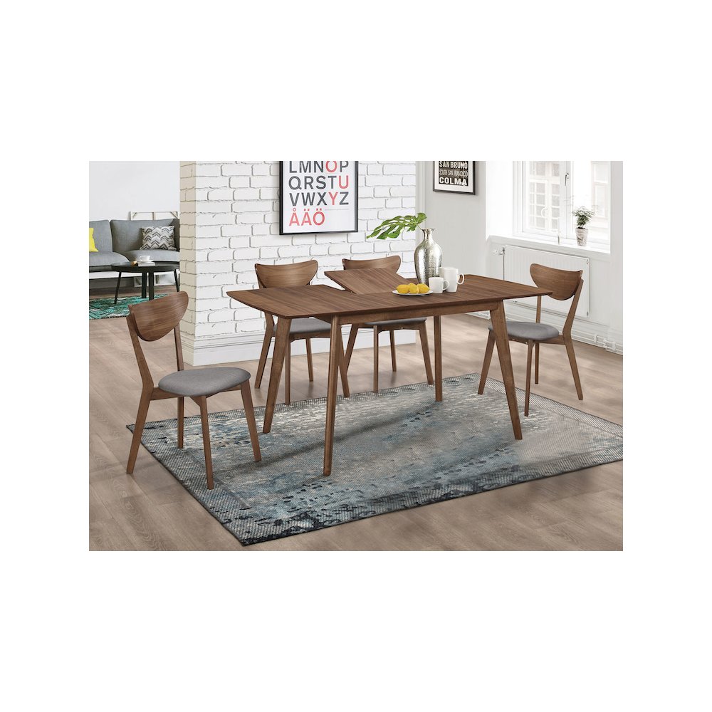 Alfredo 5-piece Butterfly Leaf Dining Set Natural Walnut. Picture 7