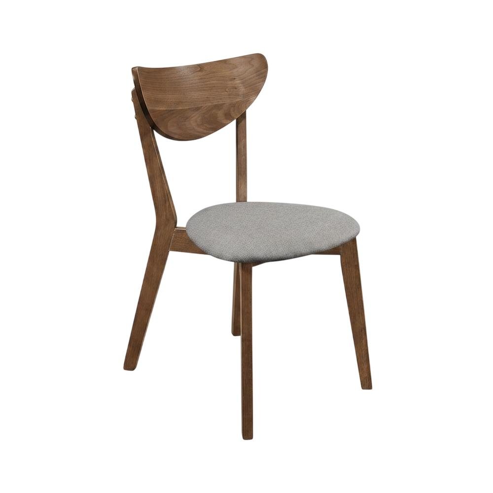 Polyester-Upholstered Mid-Century Modern Dining Chairs with Walnut Wood,Set of 2. Picture 3