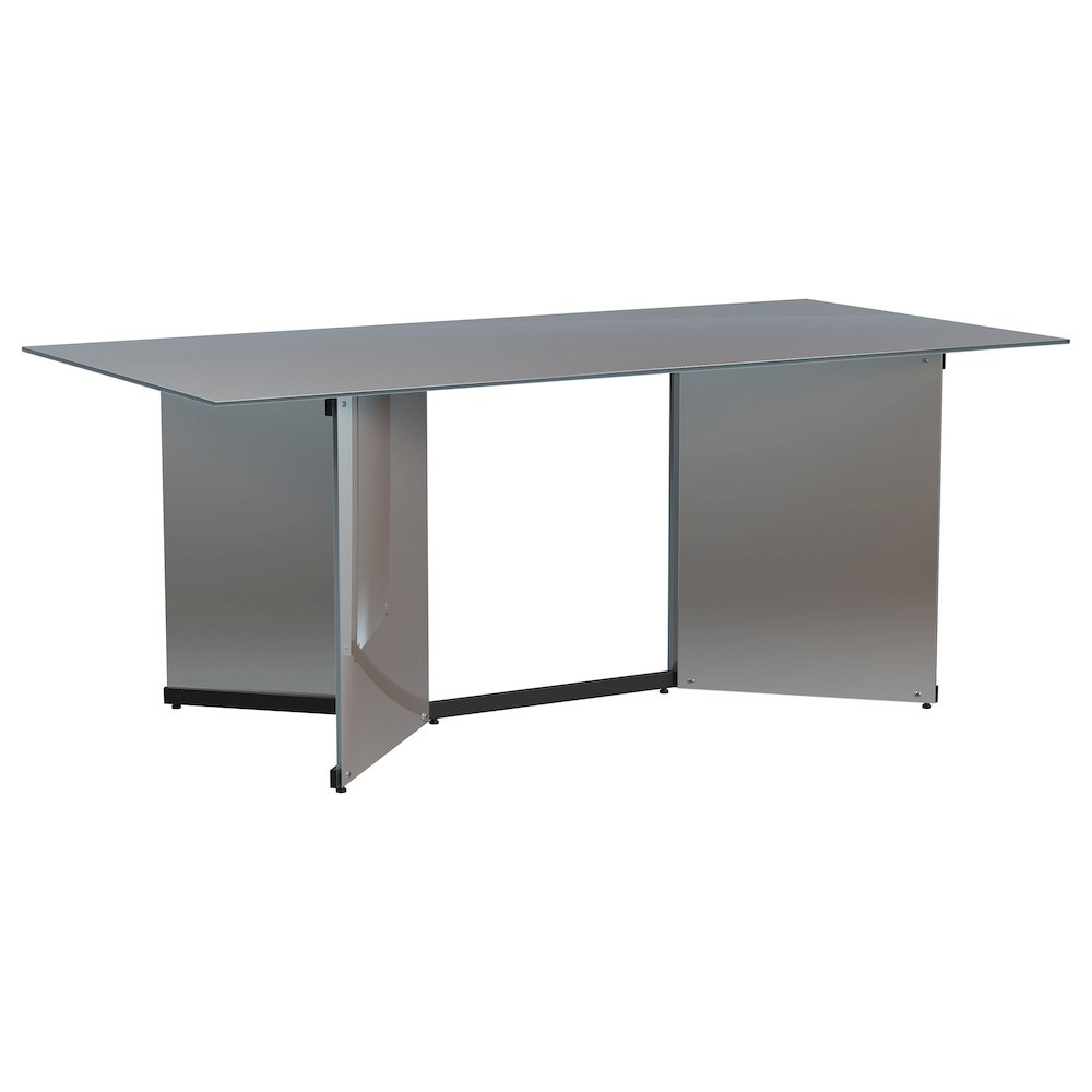Emery 76-inch Rectangular Mirrored Dining Table Silver. Picture 2