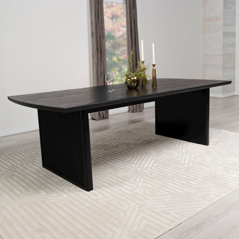 Brookmead 100-inch Extension Leaf Dining Table Black. Picture 8