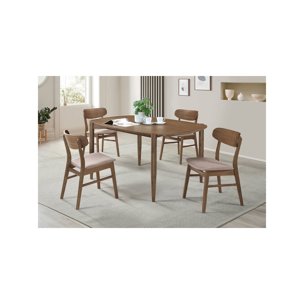 Dortch 5-piece Oval Solid Wood Dining Set Walnut. Picture 9