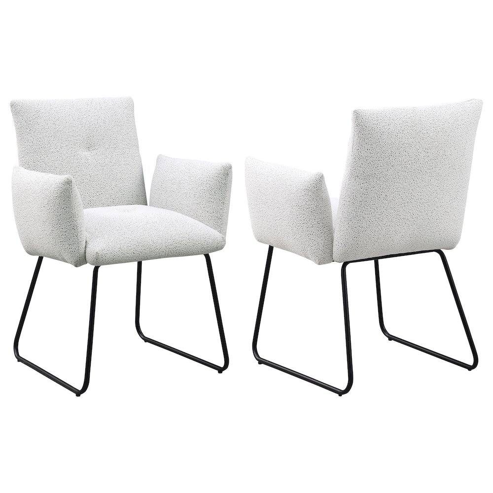 Ackland Upholstered Dining Side Chair Light Grey (Set of 2). Picture 2