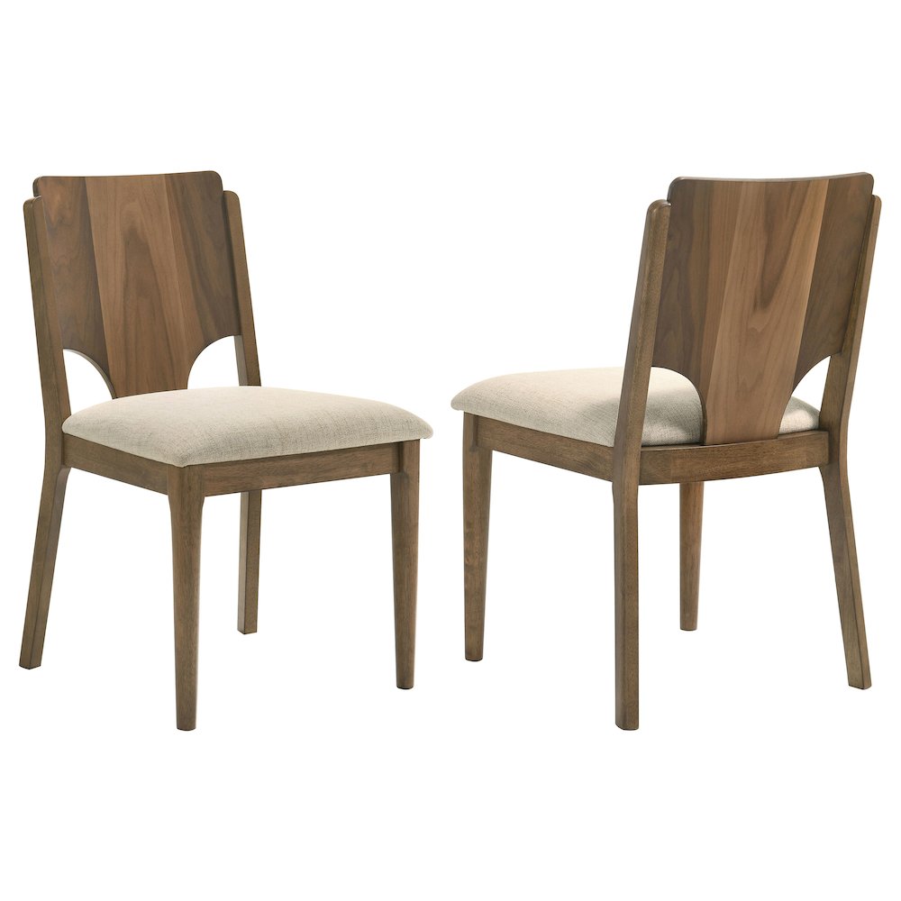 Crestmore Dining Chair Upholstered Seat Walnut (Set of 2). Picture 2