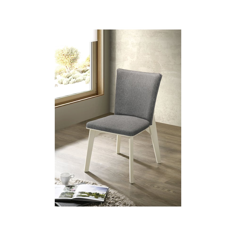 Biloxi Upholstered Dining Side Chair Grey (Set of 2). Picture 12