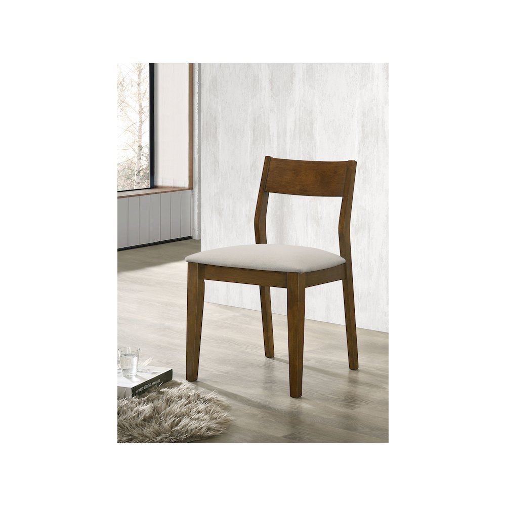 Almonte Dining Chair Upholstered Seat Dark Brown (Set of 2). Picture 11