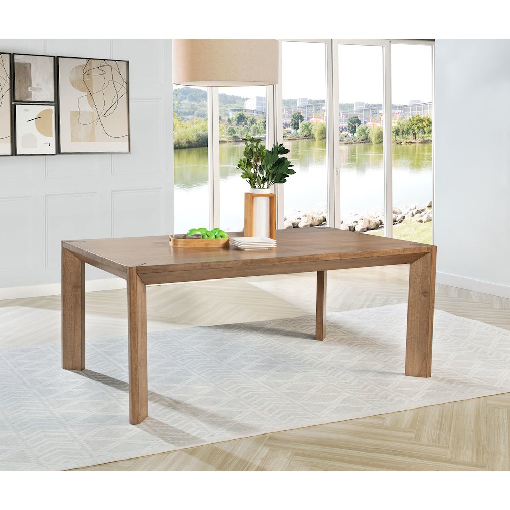Bruner 72-inch Rectangular Wood Dining Table Natural Brown. Picture 6