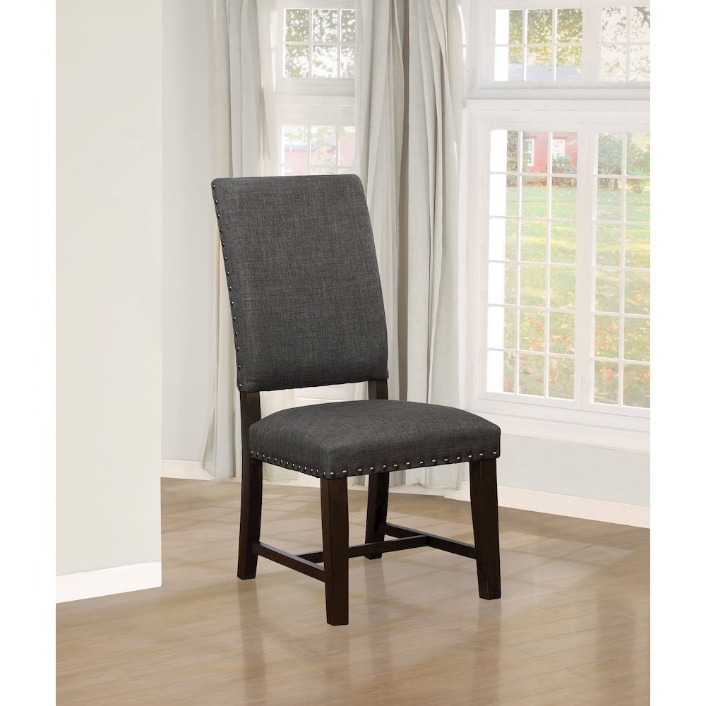 Twain Upholstered Dining Side Chair Warm Grey (Set of 2). Picture 12