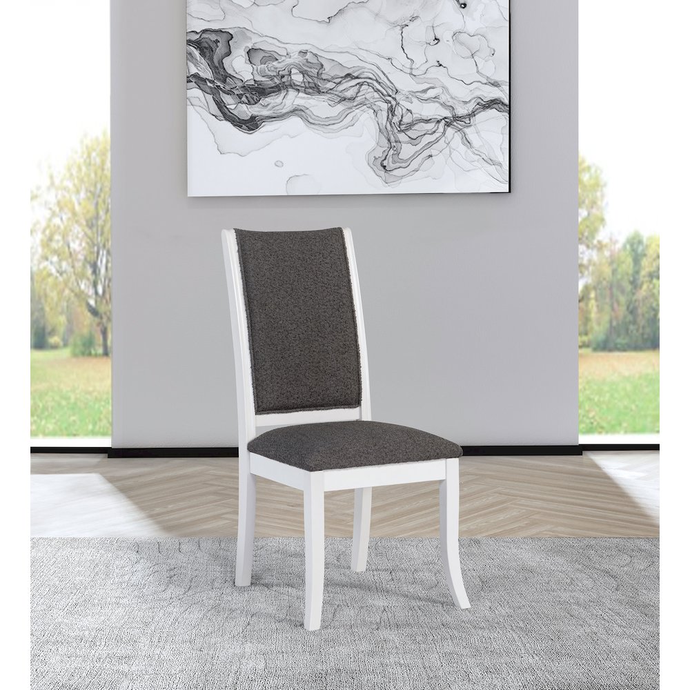 Judd Upholstered Dining Side Chair Pearl White (Set of 2). Picture 12