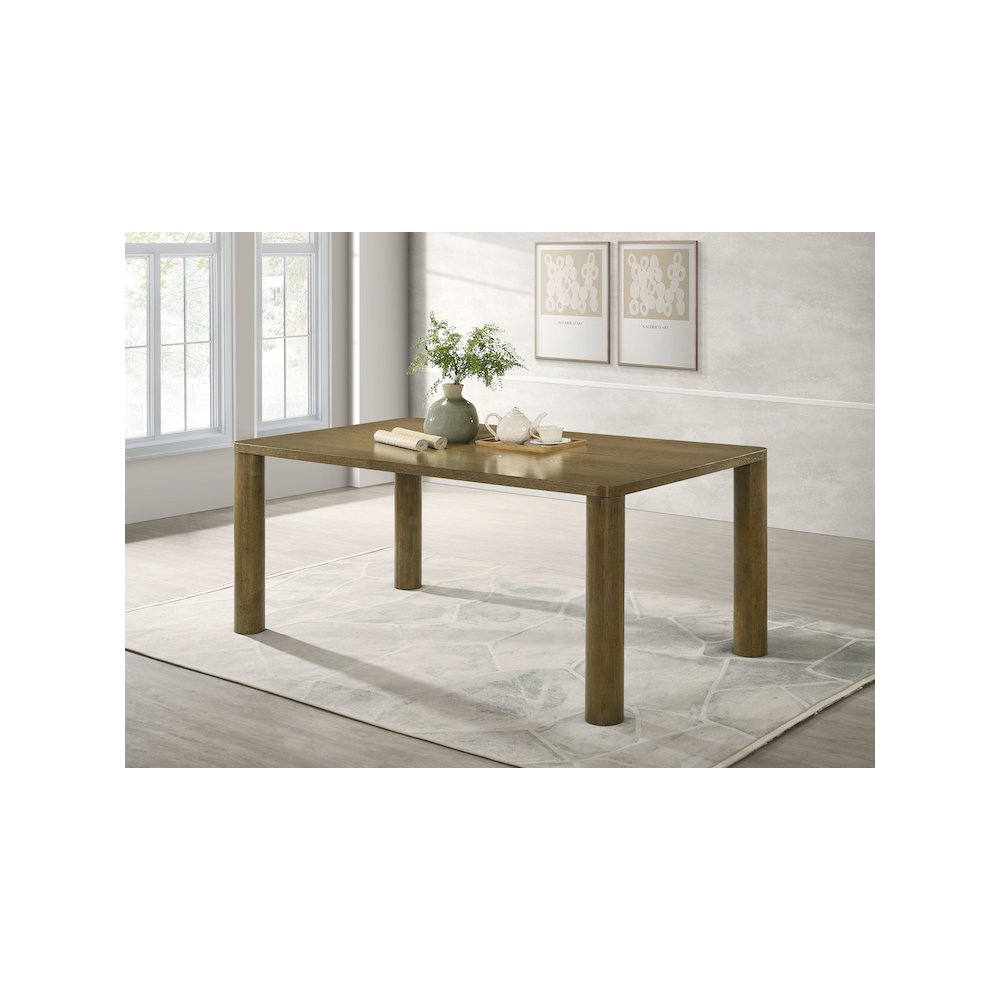 Castlewood 71-inch Rectangular Wood Dining Table Brown Oak. Picture 7