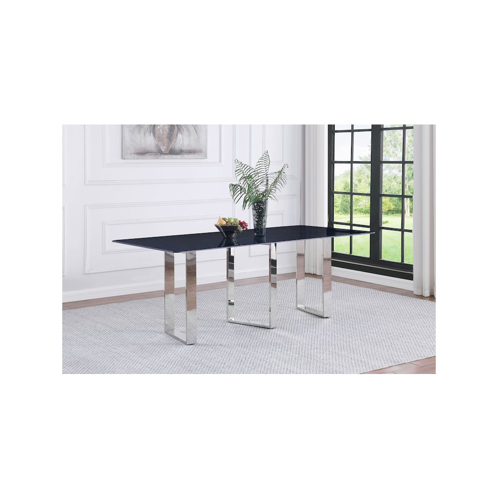 Desden 79-inch Rectangular Sintered Stone Dining Table Grey. Picture 8