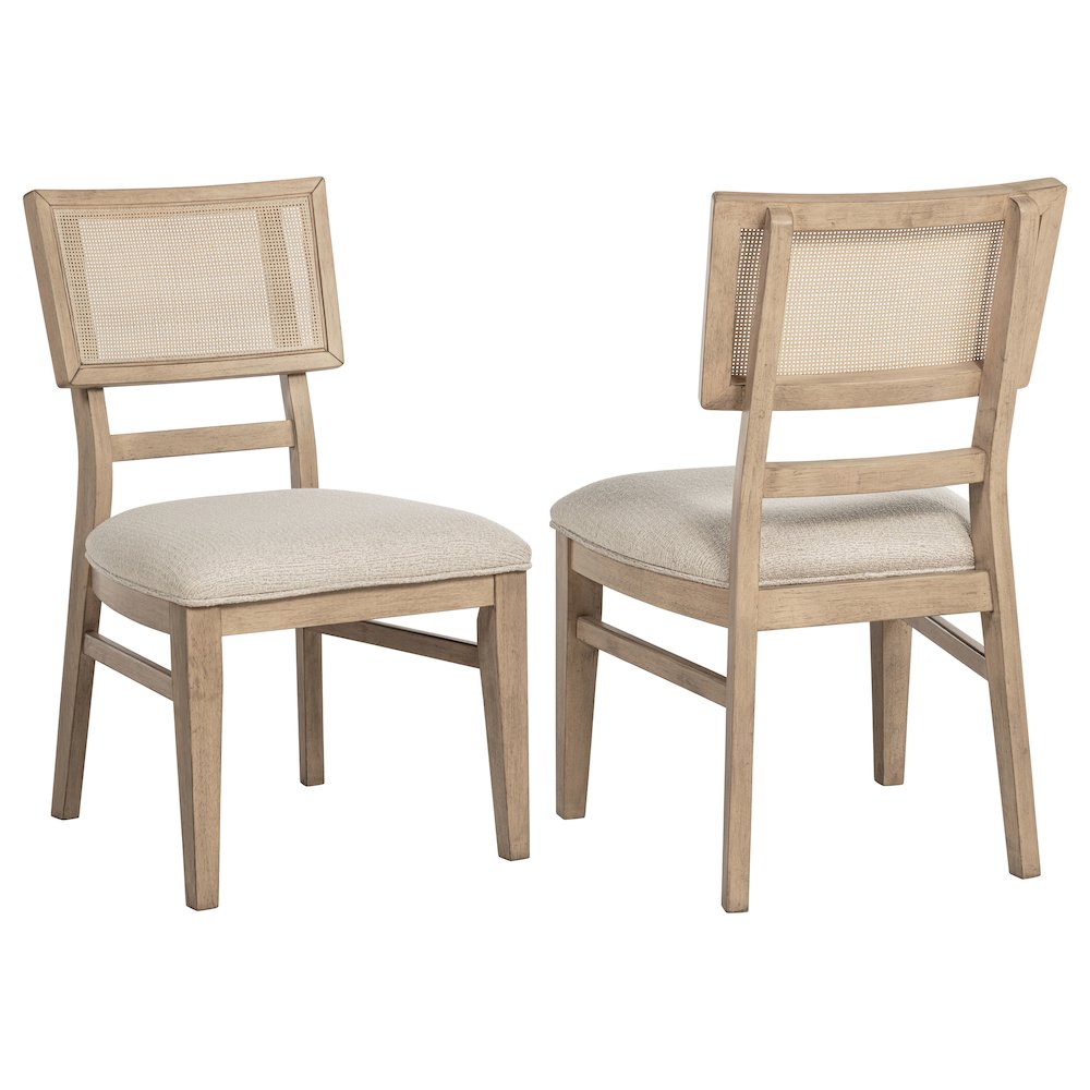 Kailani Radio Weave Cane Dining Side Chair Beige Oak. Picture 2