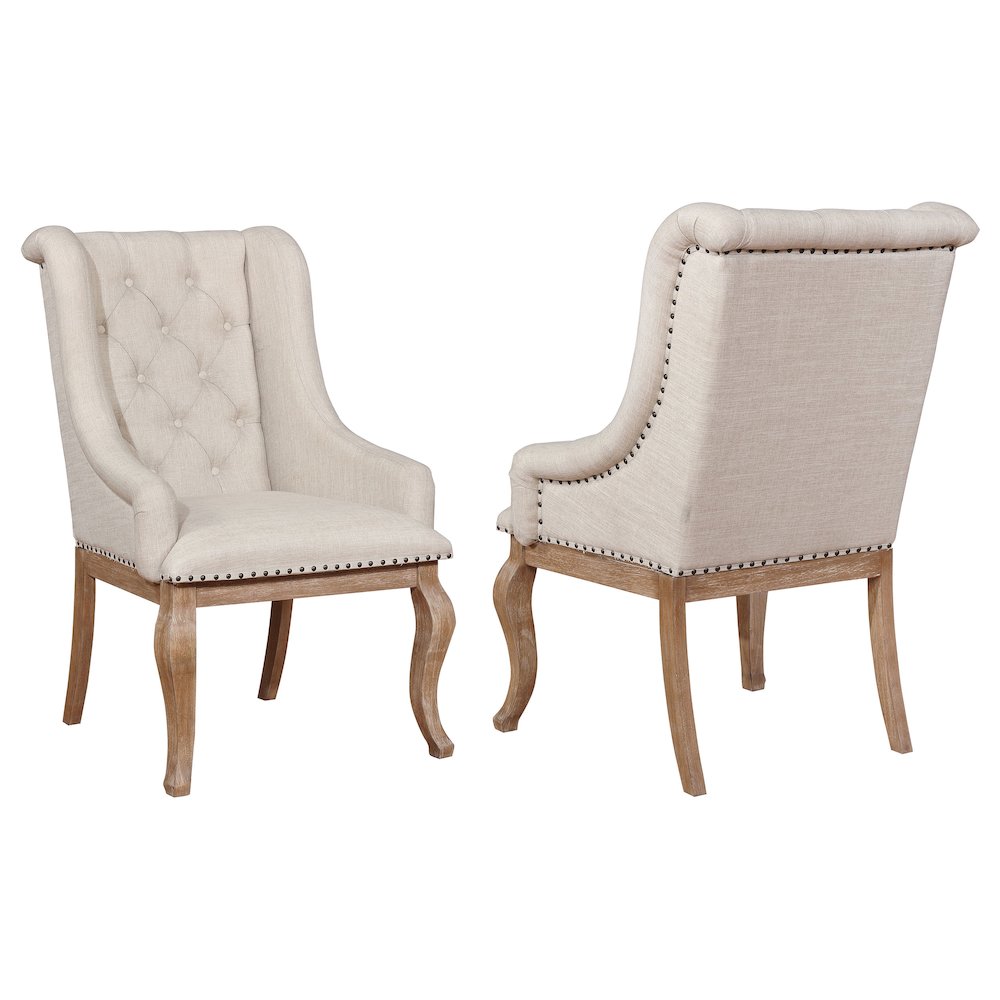 Brockway Upholstered Arm Chair Barley Brown (Set of 2). Picture 2