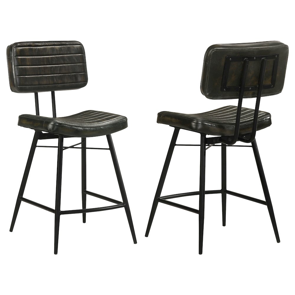 Partridge Leather Counter Chair Antique Espresso (Set of 2). Picture 2