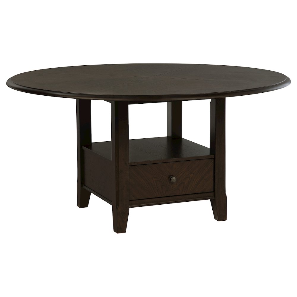 Twyla 60-inch Round Dining Table with Drawer Dark Cocoa. Picture 2