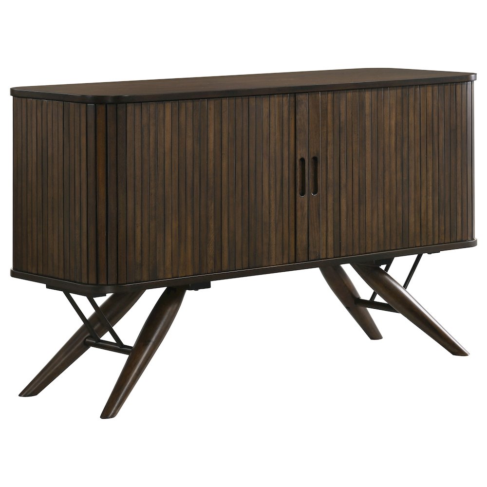 Wes 2-door Sideboard Buffet Storage Cabinet Dark Walnut. Picture 2
