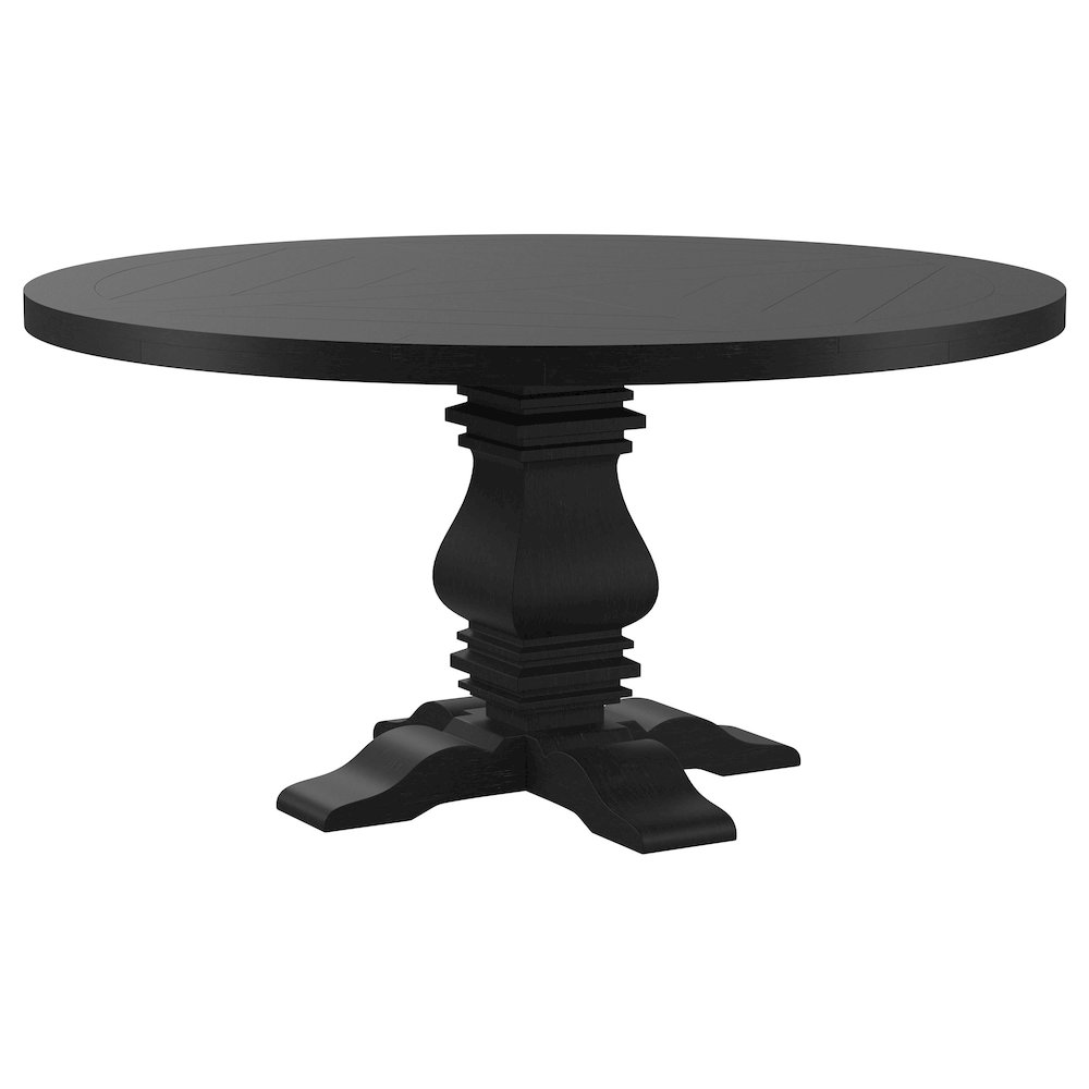 Florence Round 60-inch Pedestal Base Dining Table Black. Picture 2
